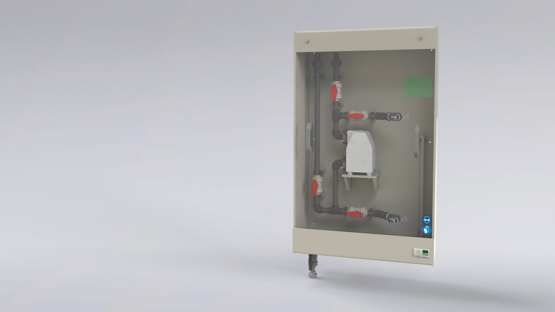 Safe transfer for chemicals, with pumps and personal spatter protection made of plastic - Colasit