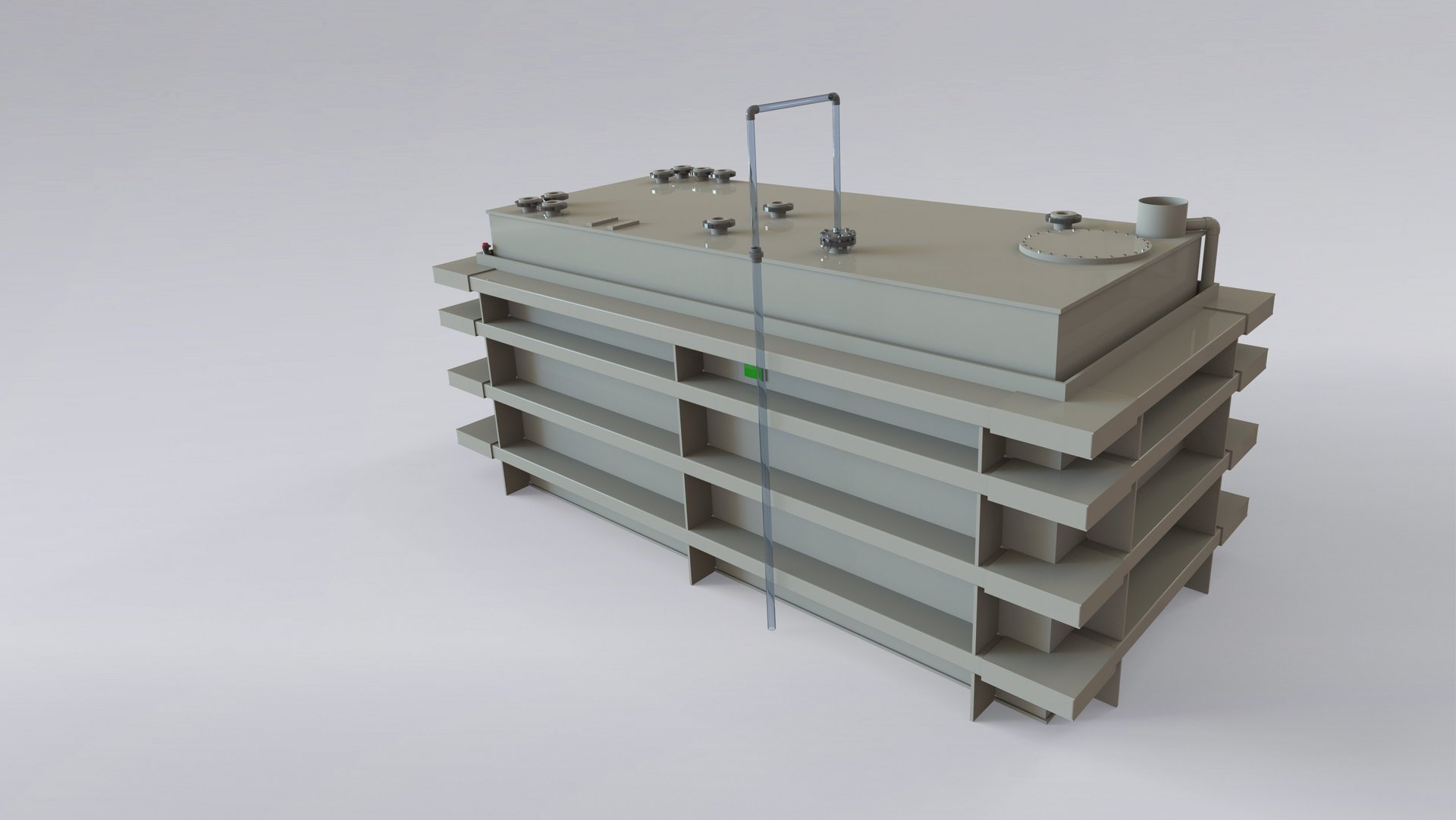 Rectangular vessel made of plastic with protective jacket and plastic-clad steel profiles - Colasit