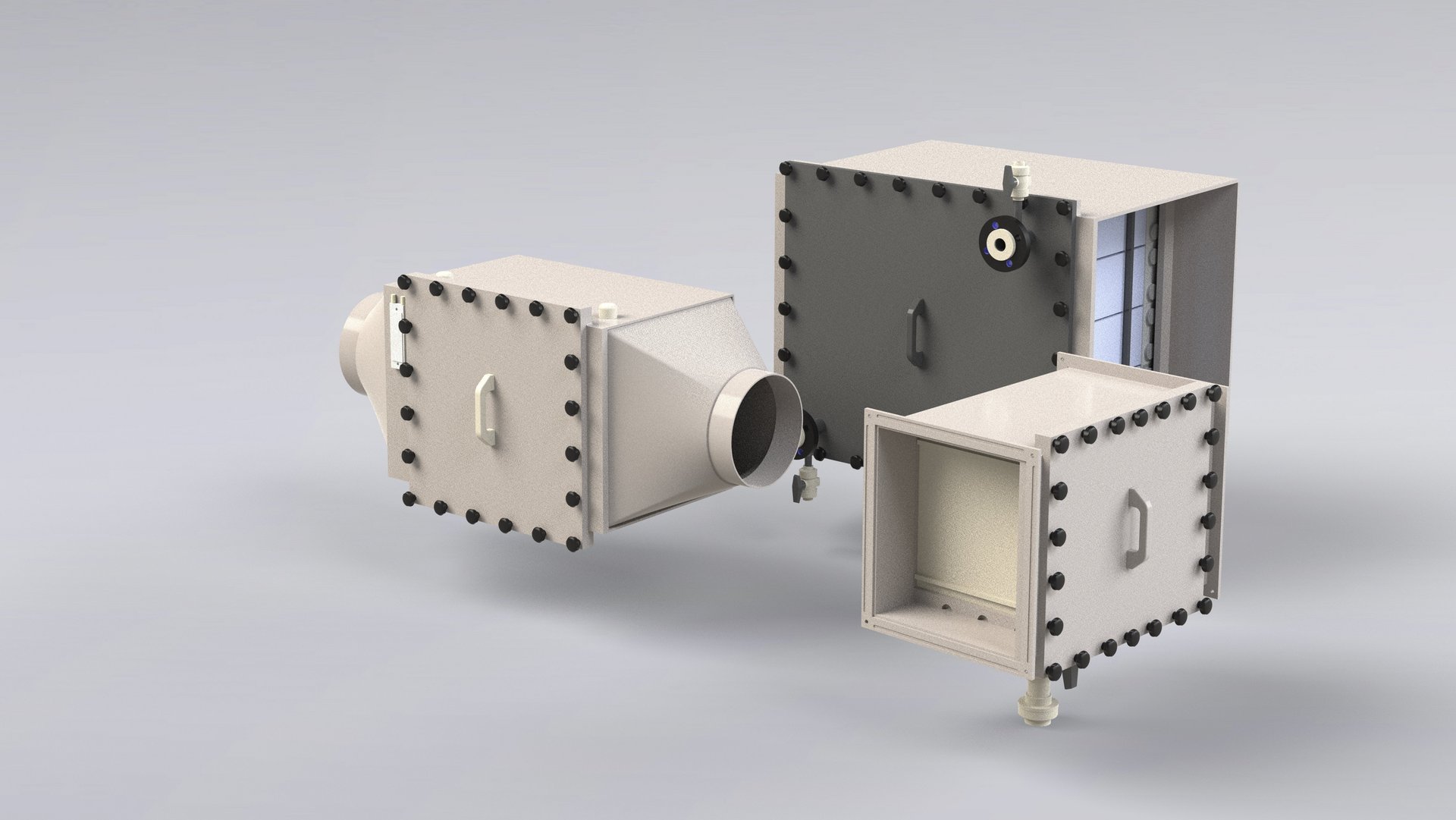 Lüftungskomponenten, Lüftungsapparate Filter, Tropfenascheider, Wärmetauscher aus Kunststoff für korrosive Abluft und Gase - Colasit
