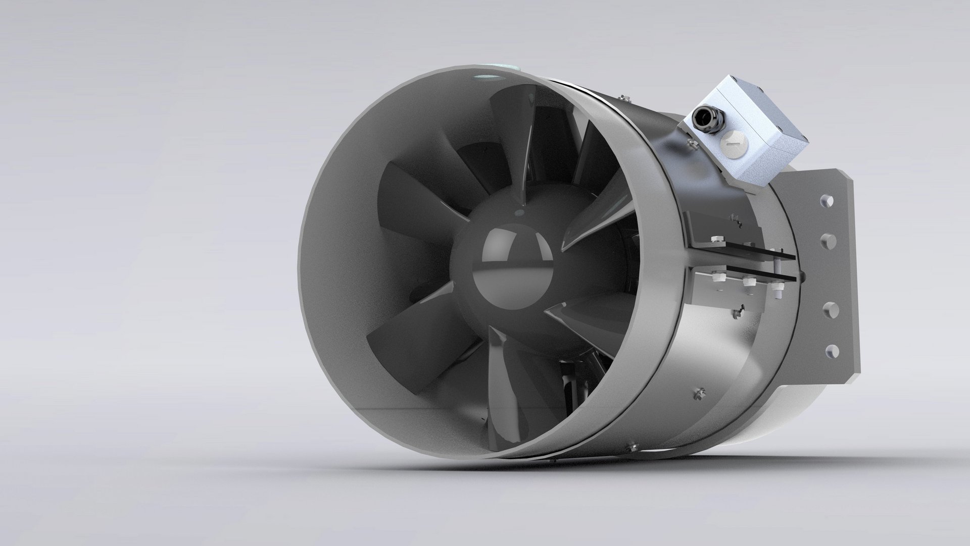Special fan made of plastic for aggressive and corrosive exhaust air and gases, installed in wet scrubbers - Colasit