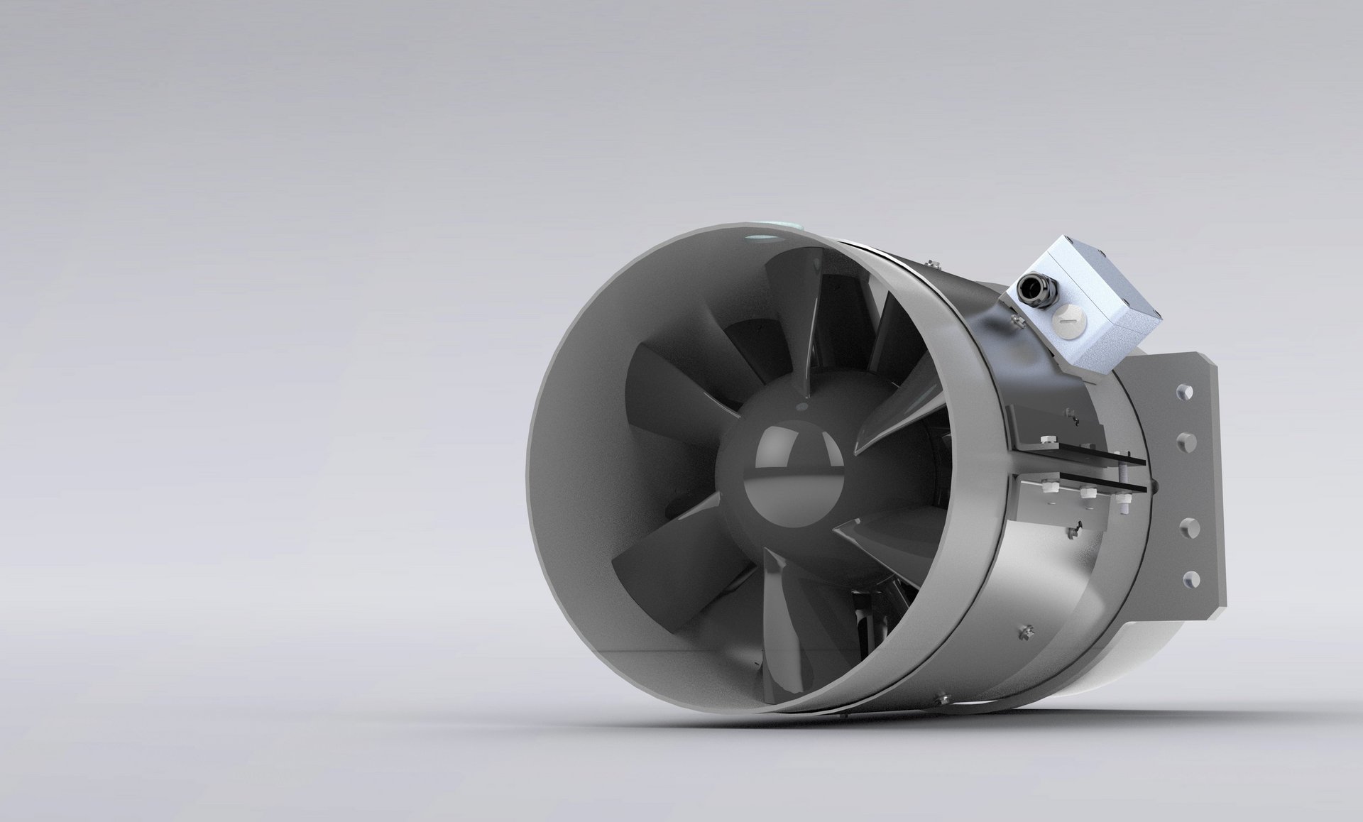 Special fan made of plastic for aggressive and corrosive exhaust air and gases, installed in wet scrubbers - Colasit