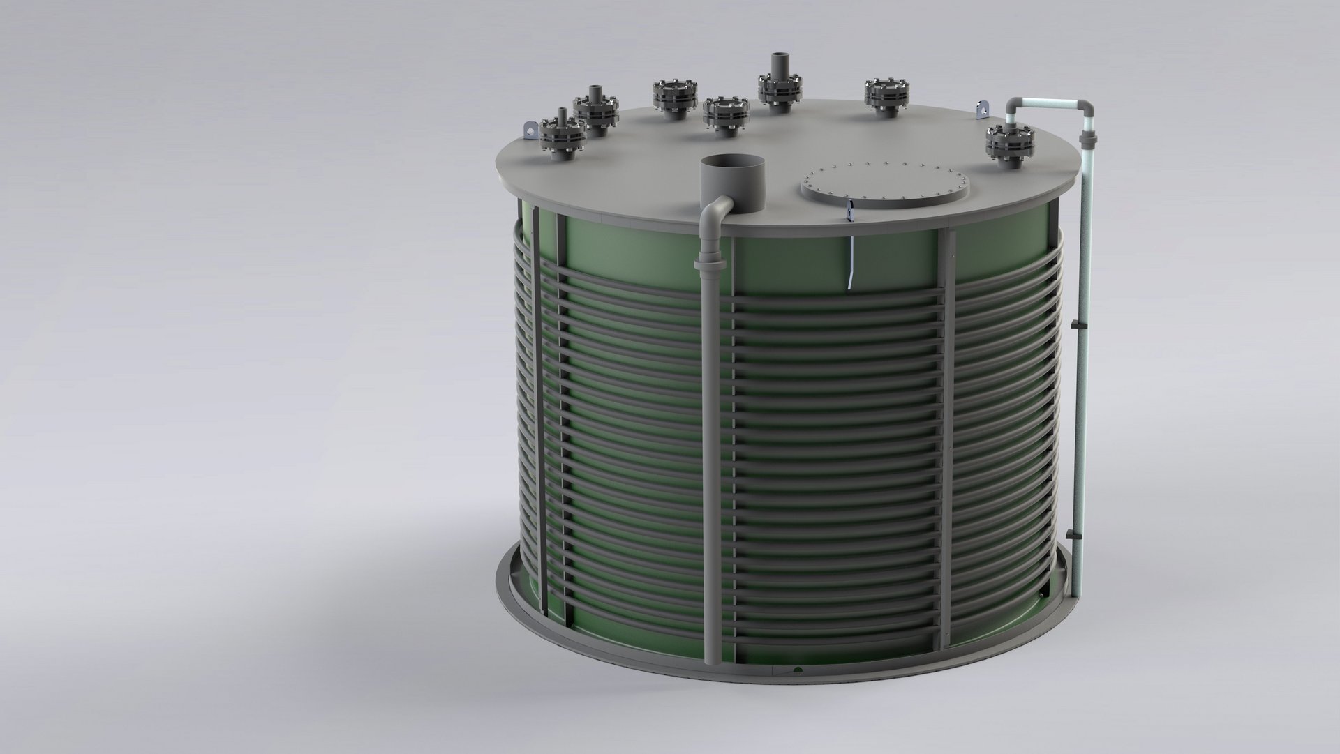 Certified storage tank with cooling circuit and insulation made of plastic with GRP cladding - Colasit