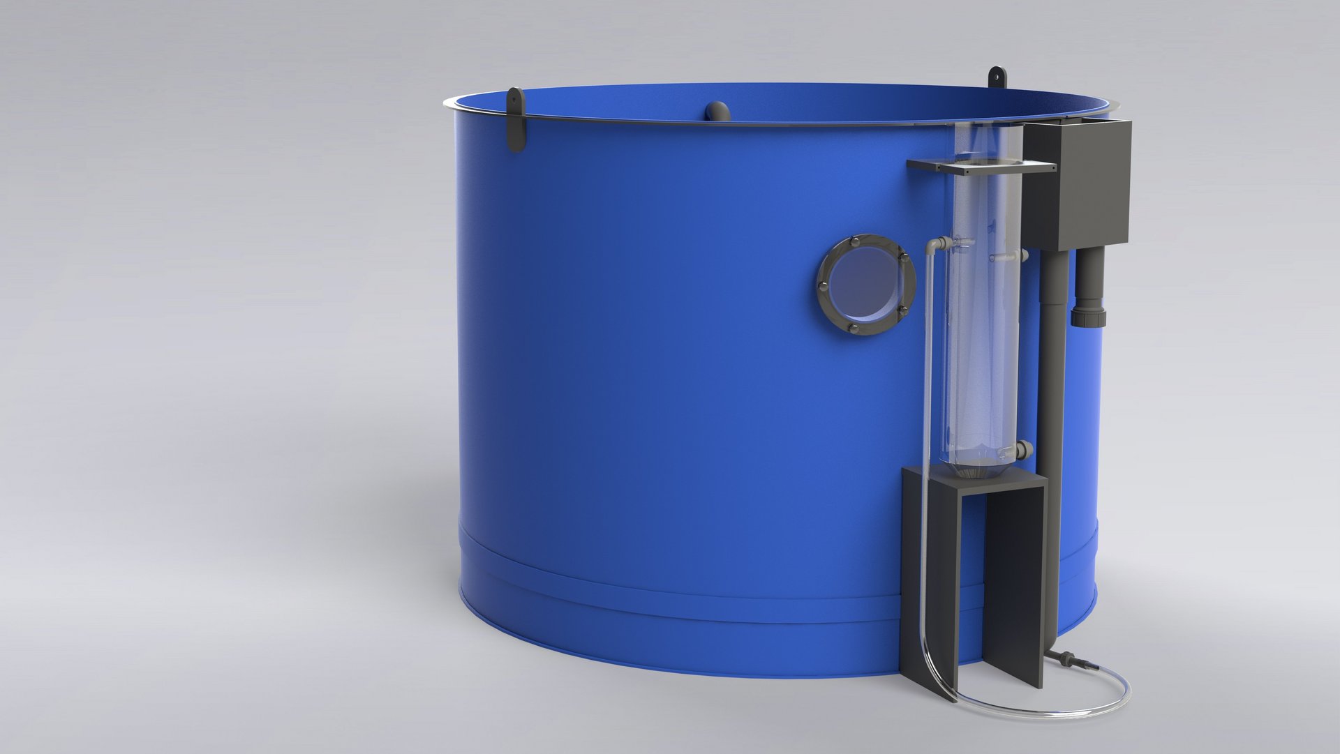 Fish tank made of plastic for fish farming and producing seafood and aquatic plants - 