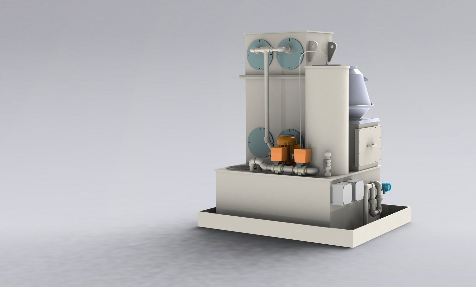 Notwäscher CANW in Kunststoff zur Reinigung von austretenden Ammoniakdämpfen aus Kälteanlagen, Kälteanlagen - Colasit