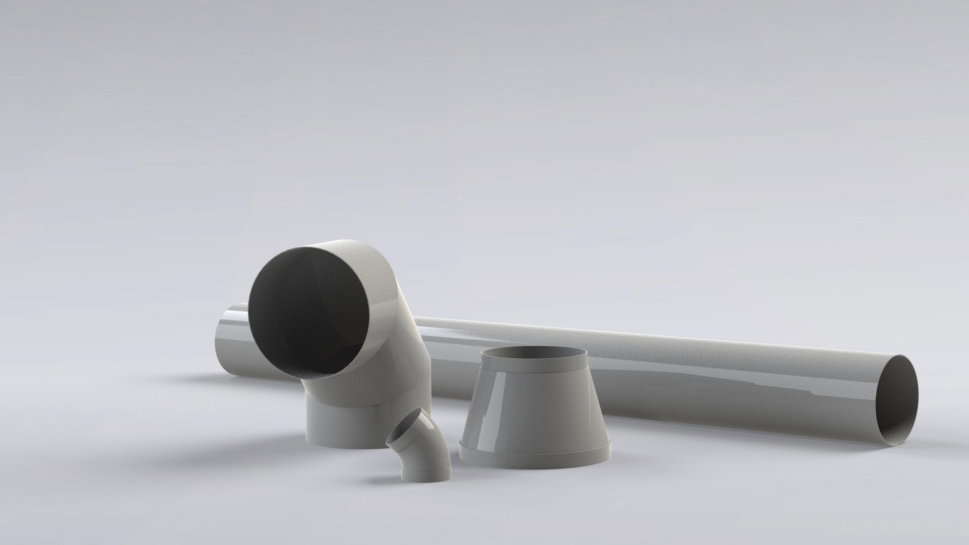 Ventilation components, round ventilation pipes made of plastic for corrosive exhaust air and gases - Colasit
