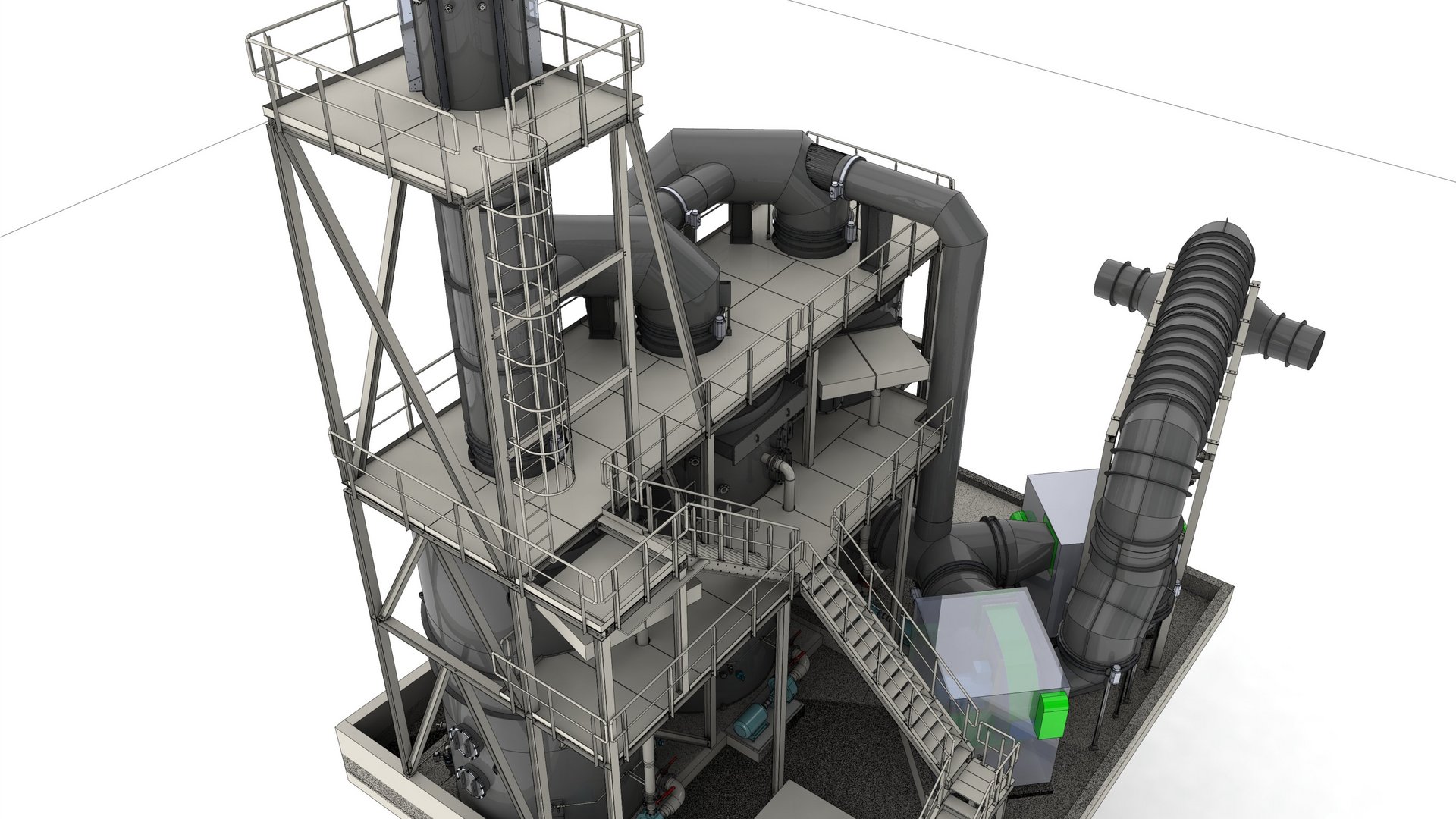Nasswäscher in Kunststoff zur Reinigung umweltschädlicher Abluft, Gasen aus Industrie, Labor, Kläranlagen gemäss Luftreinhalteverordnung - Colasit