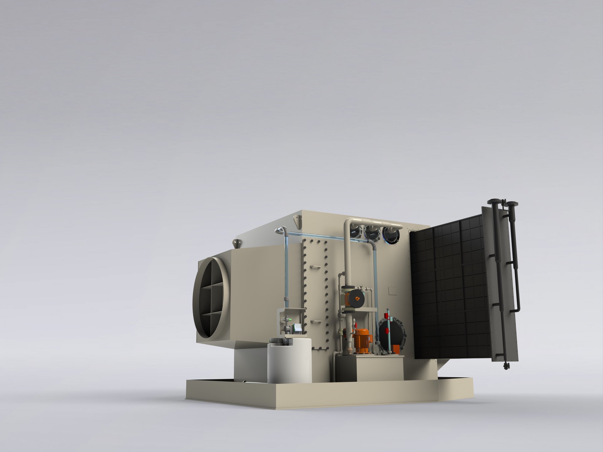 Échangeur thermique en plastique directement intégré dans le dispositif d'épuration humide de l’air évacué pour l’utilisation de l’énergie à partir de l'air évacué et des gaz d'échappement - Colasit 