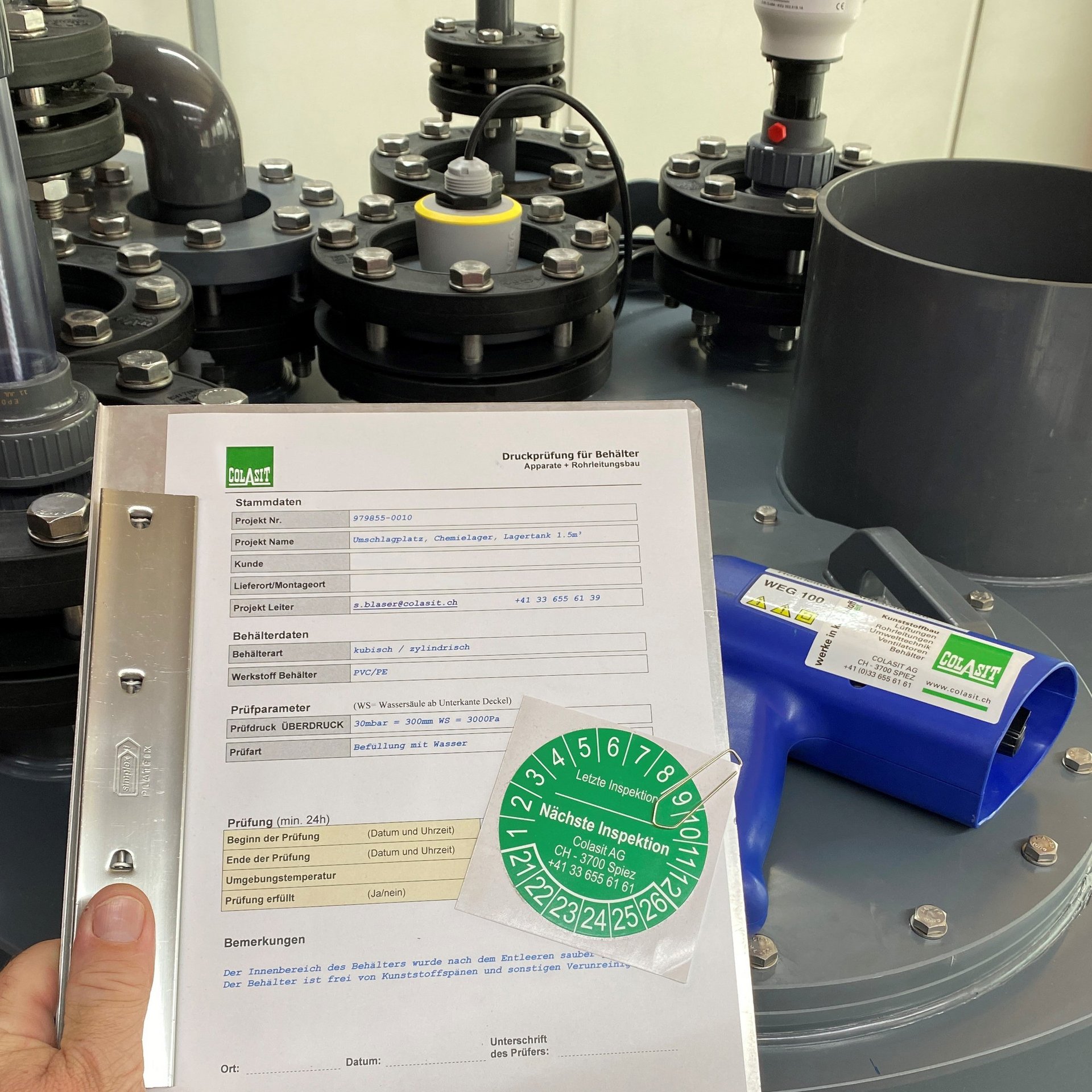 Inspecting plastic vessels and plastic tanks - Colasit