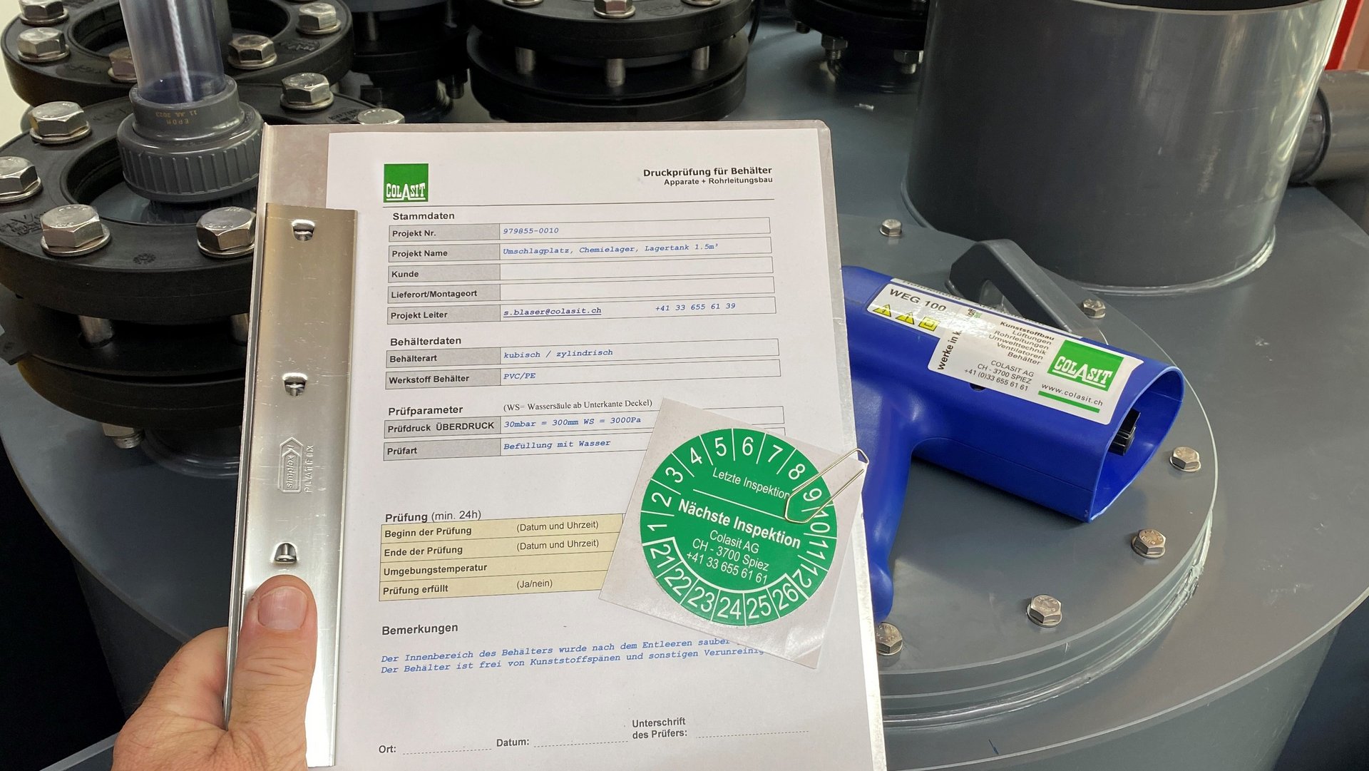 Inspecting plastic vessels and plastic tanks - Colasit