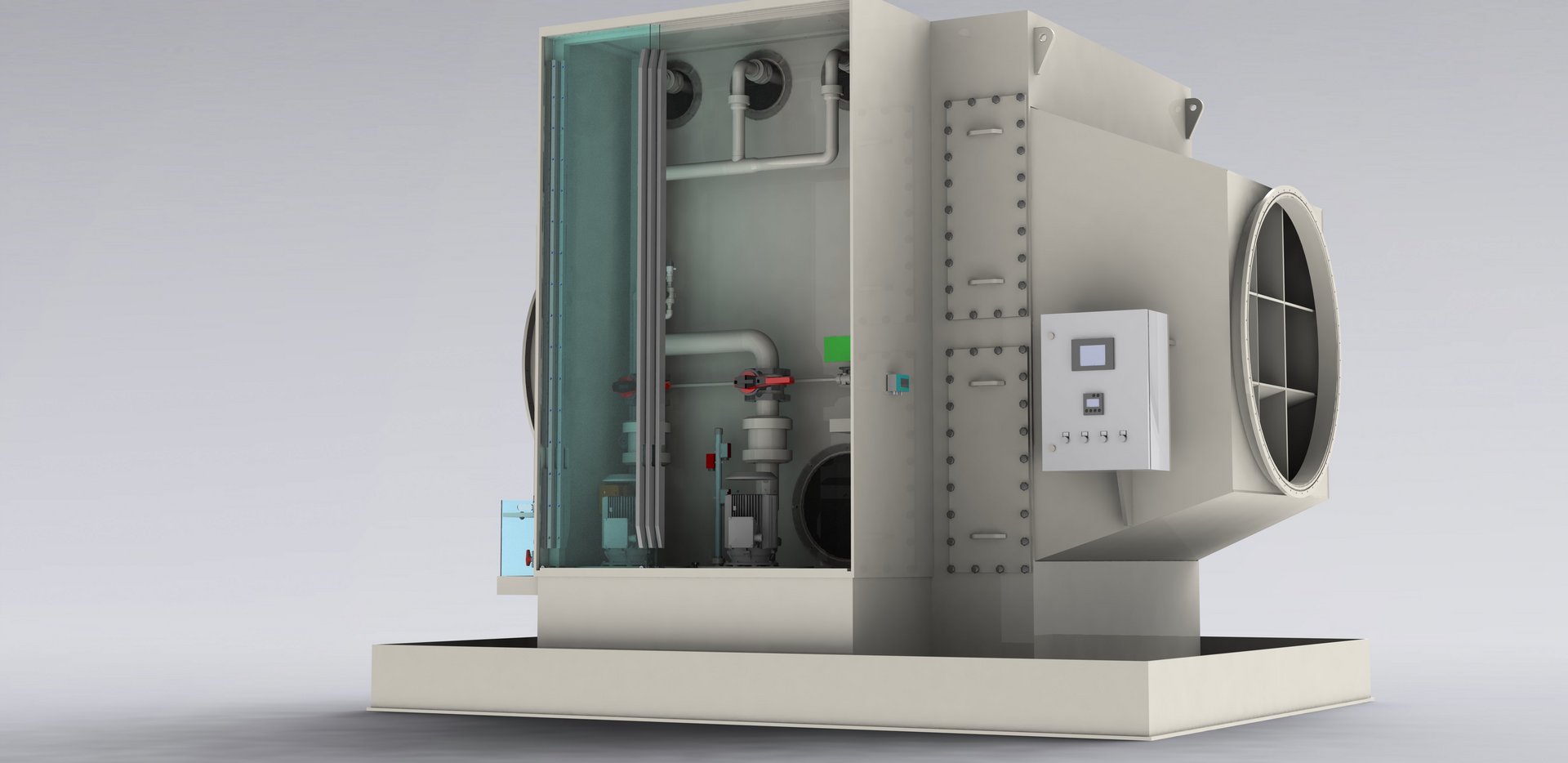 CRHE cross-flow exhaust air and gas scrubbers made of plastic to separate environmentally harmful substances - Colasit