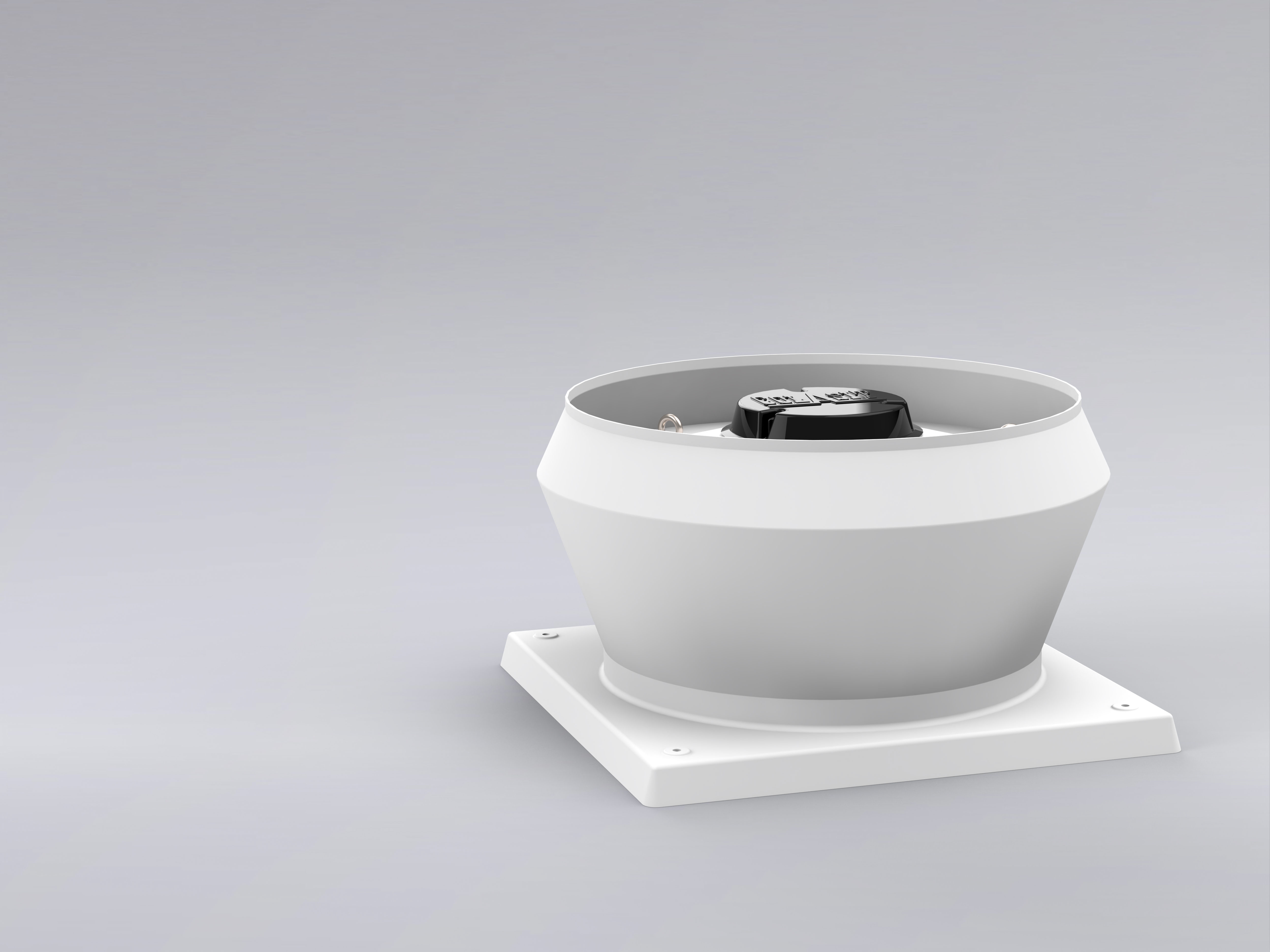 Roof fan made of plastic, with roof fitting for exhaust air extraction from industrial buildings - Colasit